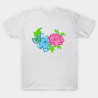 Flowers pink ans blue T-Shirt